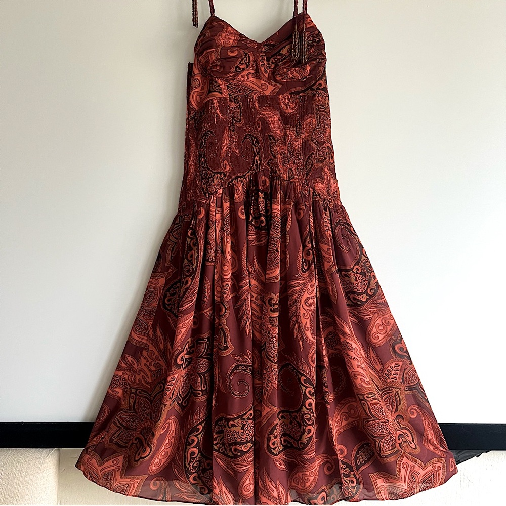 FARM Rio x Anthropologie Leopard Paisley Printed Midi Dress Size Medium M NWT - Picture 6 of 16
